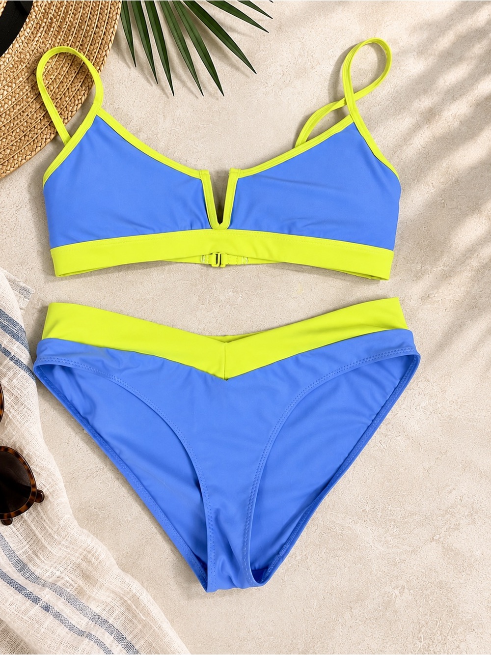 Pepper Women’s Bikinil
 Swim Set in Bright Blue and Neon Yellow